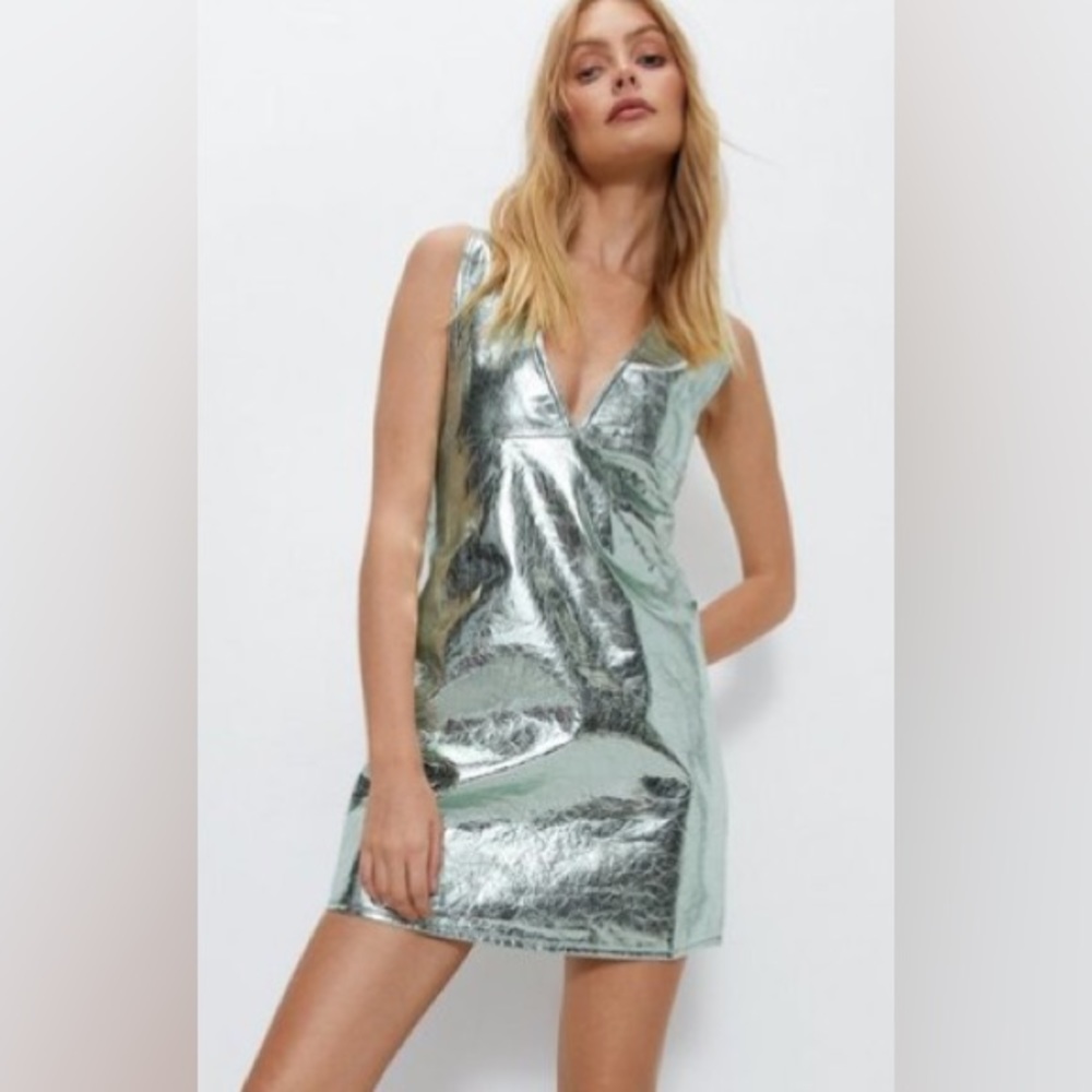 WAREHOUSE Metallic Mini Dress